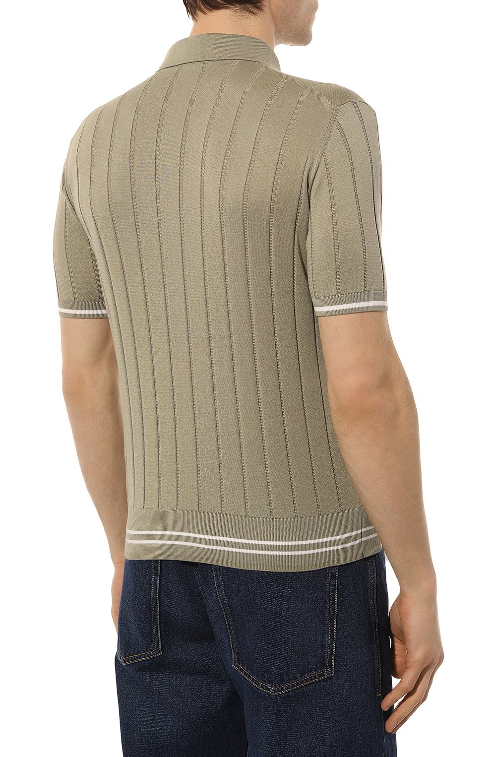 Хлопковое поло FIORONI хаки цвета по цене 66900 руб., арт. MKF26261C1, фото 4 Хлопковое поло FIORONI, арт. MKF26261C1, фото 4