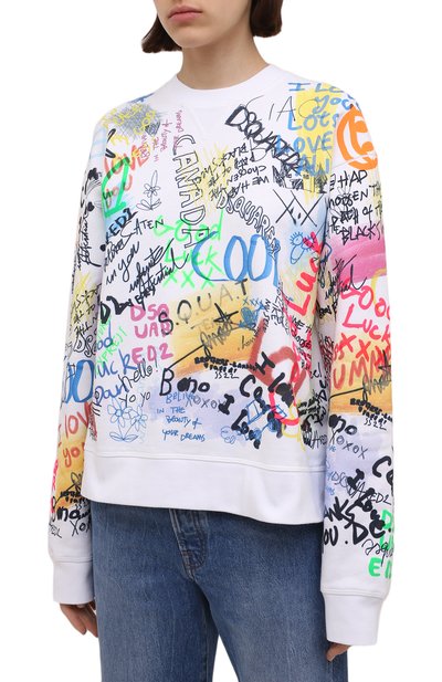 Хлопковый свитшот DSQUARED2 разноцветного цвета по цене 69700 руб., арт. S75GU0422/S25516, фото 3 Хлопковый свитшот DSQUARED2, арт. S75GU0422/S25516, фото 3