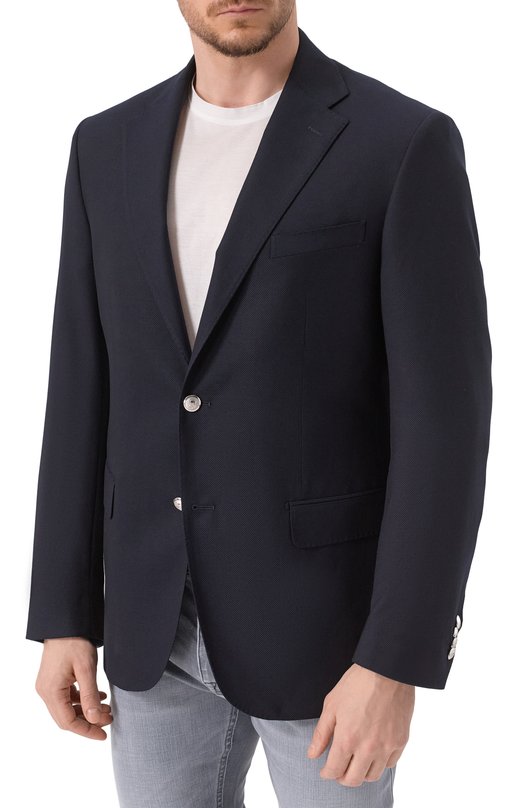 Шерстяной пиджак Corneliani 256008-2518475 Синий  256008-2518475 Фото 4