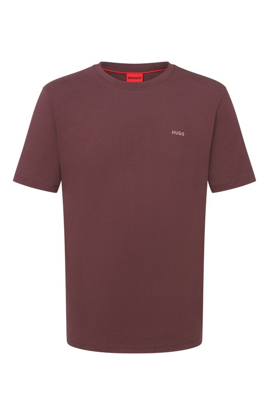 Хлопковая футболка HUGO 50466158 Бордовый 50466158