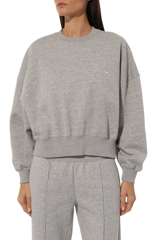 Хлопковый свитшот Emporio Armani 164765/3F265 Серый  164765/3F265 Фото 3