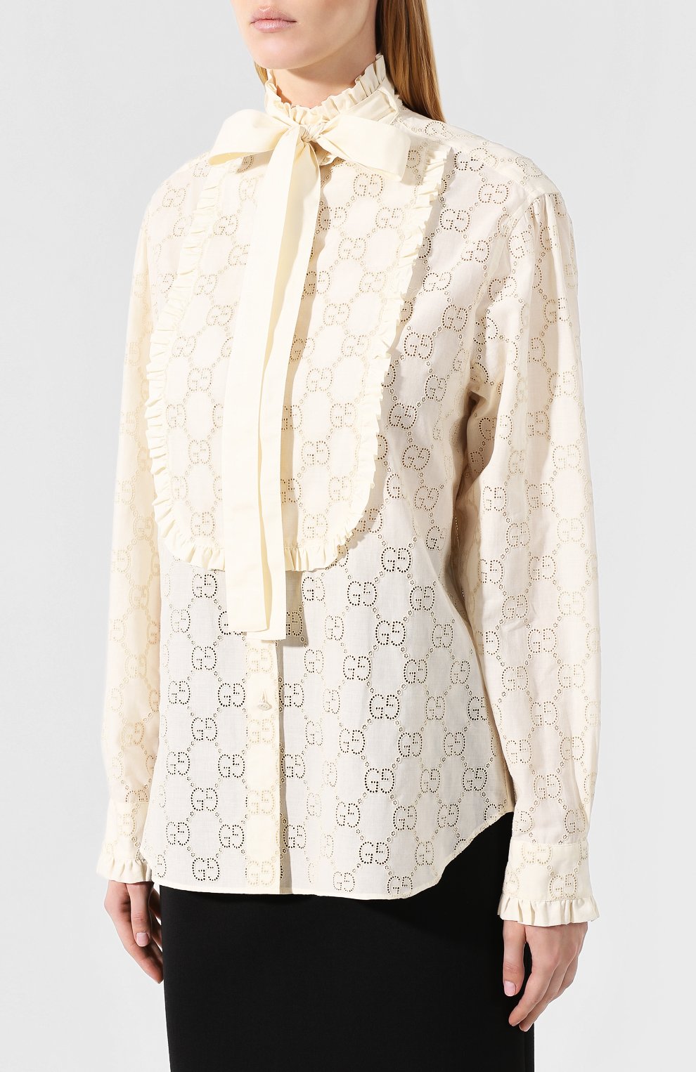 Хлопковая блузка GUCCI, арт. 569104/ZABI8, фото 3
