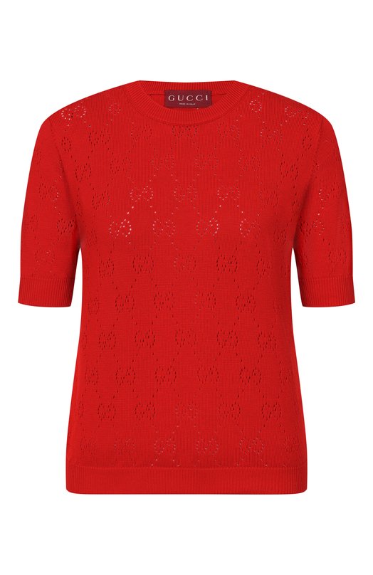 Пуловер из шелка и хлопка Gucci 856204/XKFC0 Красный 856204/XKFC0