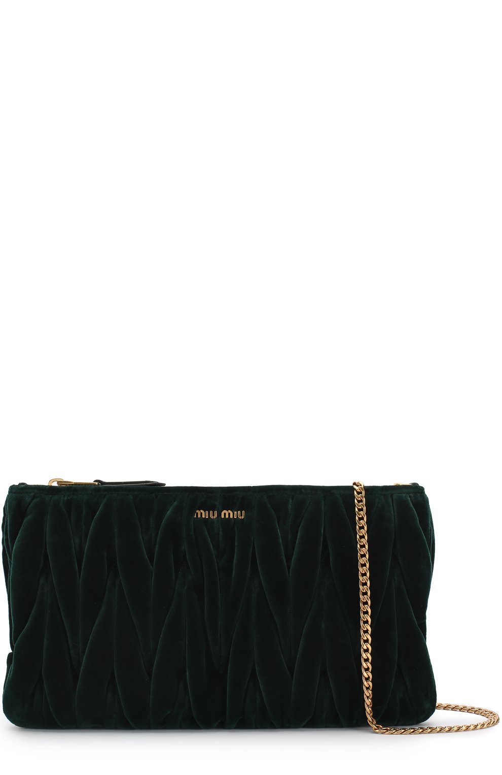 Бархатный клатч на цепочке MIU MIU, арт. 5BF354-2EOM-F077U-OOO, фото 4