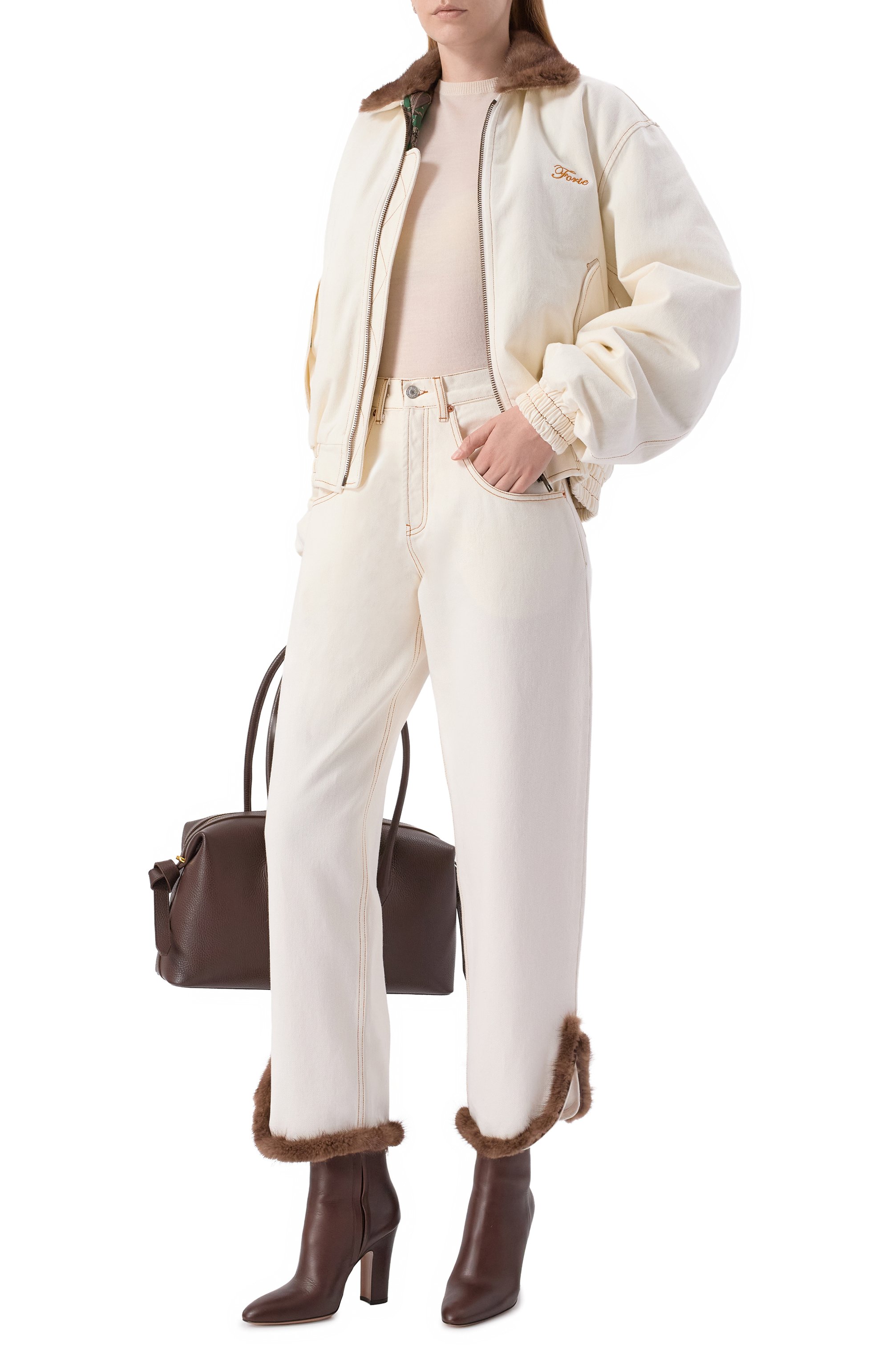 Джинсовый бомбер с отделкой из норки FORTE DEI MARMI COUTURE, арт. 25WF7350M, фото 2