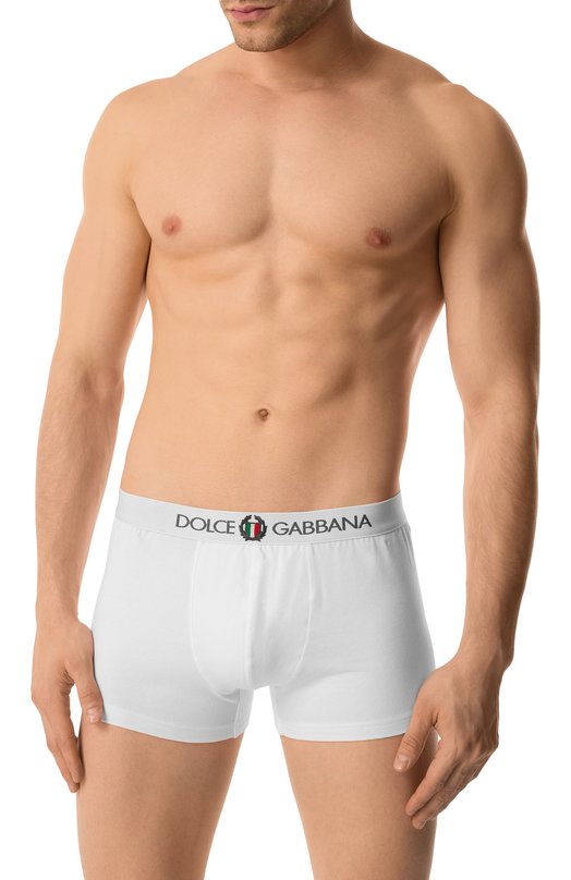 Хлопковые боксеры Dolce & Gabbana M4C03J/0NN94 Белый  M4C03J/0NN94 Фото 2