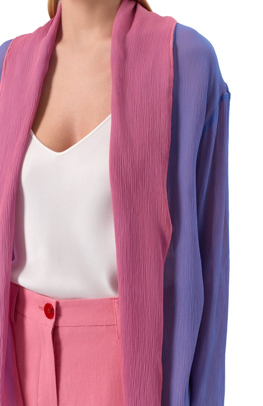 Двусторонняя накидка из шелка Giorgio Armani GW003067/TE20209 Фиолетовый  GW003067/TE20209 Фото 5