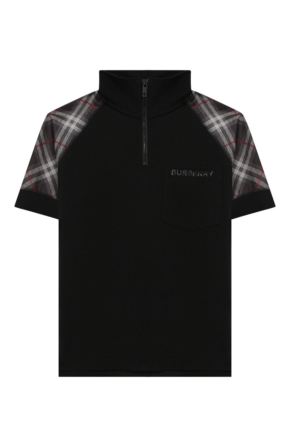 Хлопковая футболка с воротником-стойкой BURBERRY, арт. 8011056, фото 1
