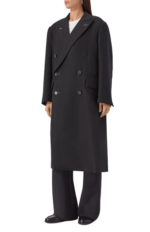 Пальто изо льна и шерсти Maison Margiela S51AA0357/M35360 Чёрный  S51AA0357/M35360 Фото 3