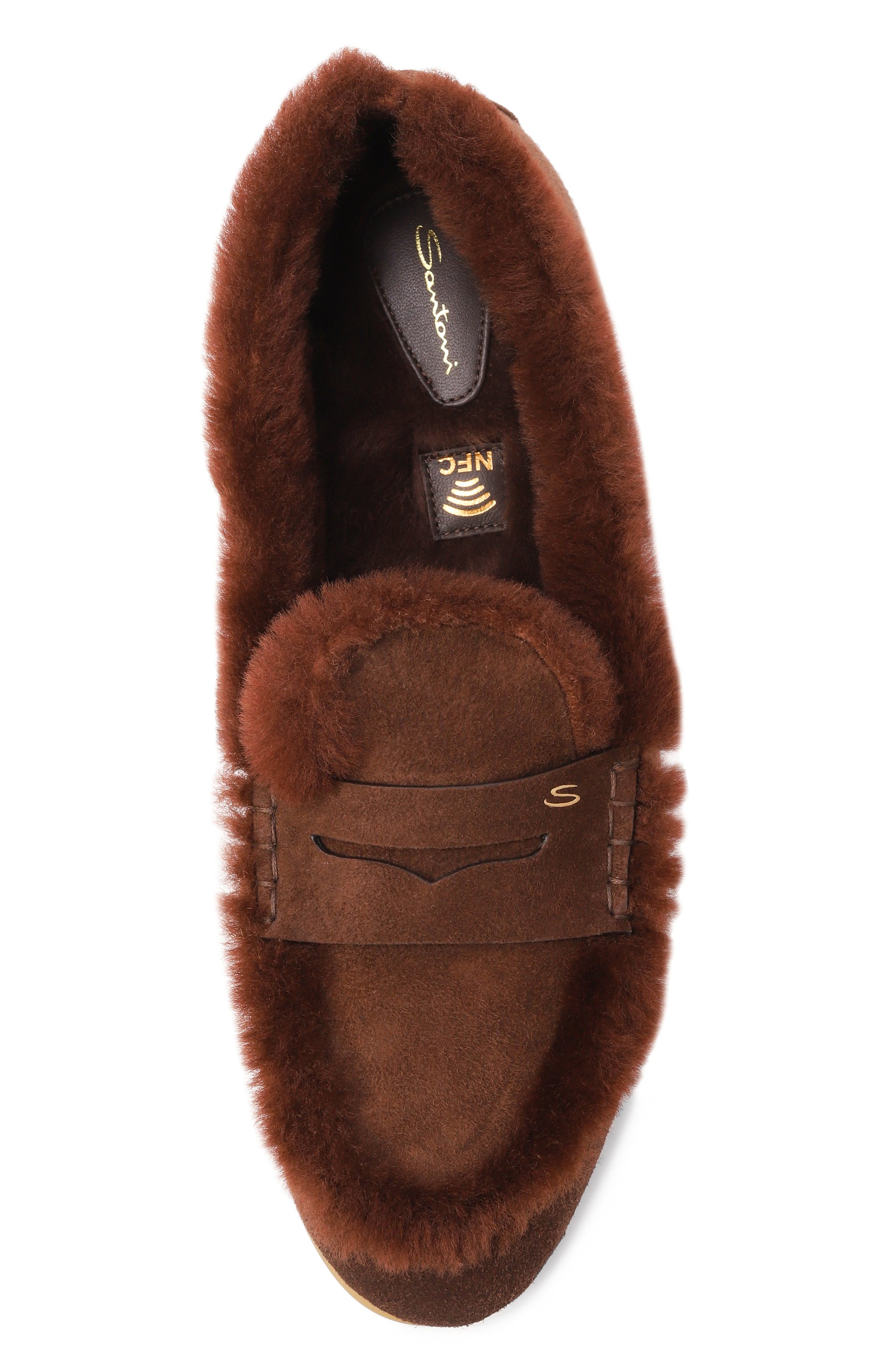 Замшевые пенни-лоферы SANTONI, арт. WUVG71928G0MAHGI, фото 6