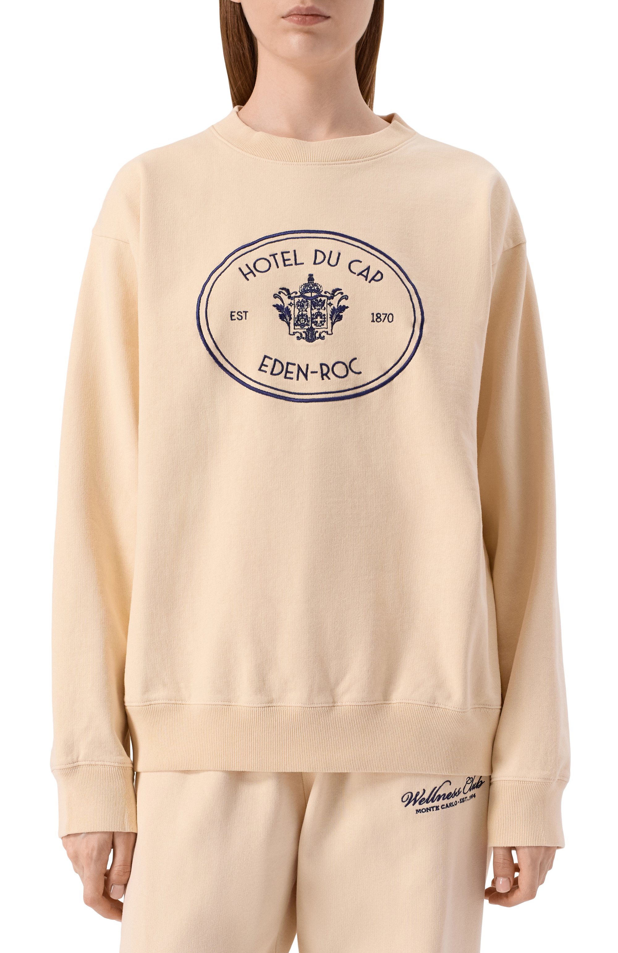 Хлопковый свитшот sporty & rich x hotel du cap-eden-roc SPORTY AND RICH, арт. ST07160621CR01, фото 3