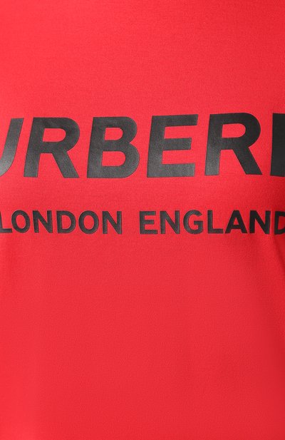 Хлопковая футболка BURBERRY красного цвета по цене 43250 руб., арт. 8021272, фото 5 Хлопковая футболка BURBERRY, арт. 8021272, фото 5