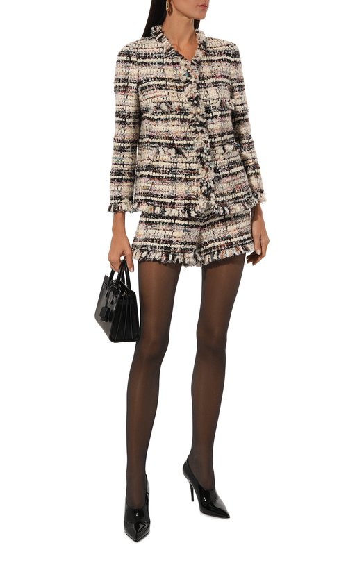 Твидовые шорты Giambattista Valli 24FWSVCA3C17-89CLA Кремовый  24FWSVCA3C17-89CLA Фото 2