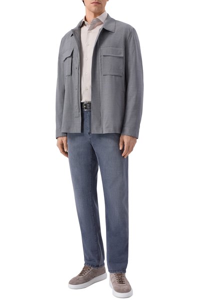 Хлопковая рубашка CANALI бежевого цвета по цене 38200 руб., арт. CCLX098/GD03717, фото 2 Хлопковая рубашка CANALI, арт. CCLX098/GD03717, фото 2