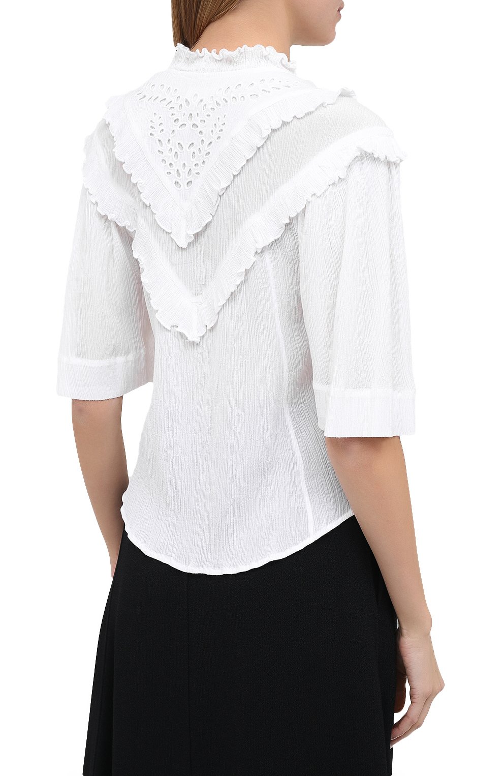 Блузка из хлопка и вискозы ISABEL MARANT ETOILE белого цвета по цене 33700 руб., арт. HT1817-20A048E/ID0A, фото 4 Блузка из хлопка и вискозы ISABEL MARANT ETOILE, арт. HT1817-20A048E/ID0A, фото 4