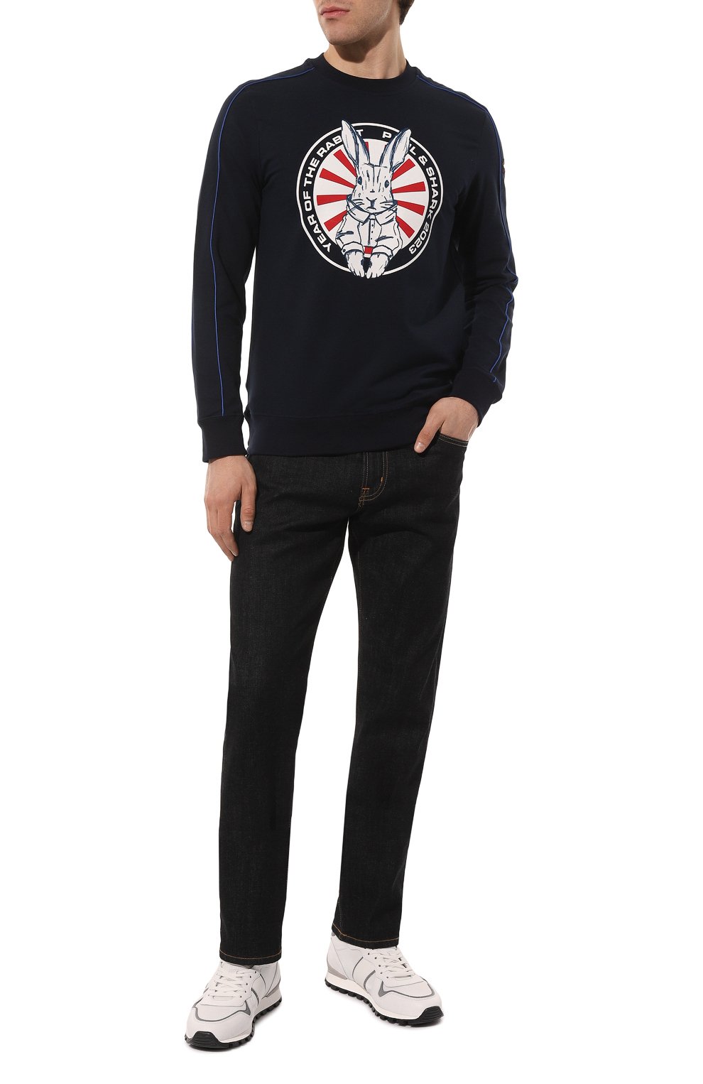 Хлопковый свитшот PAUL&SHARK темно-синего цвета по цене 31500 руб., арт. 23411493, фото 2 Хлопковый свитшот PAUL&SHARK, арт. 23411493, фото 2