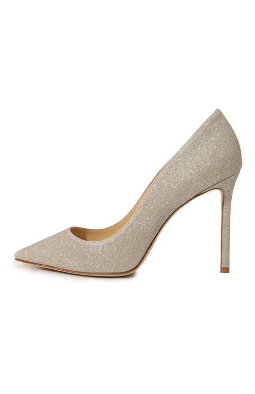 Текстильные туфли Romy 100 Jimmy Choo R0MY 100/DGZ Серебряный  R0MY 100/DGZ Фото 4