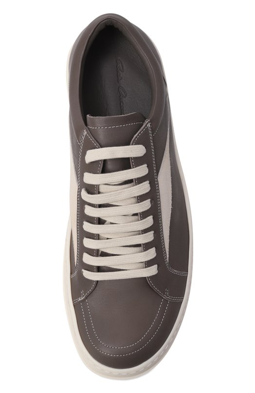 Кожаные кеды Temple Vintage Rick Owens RU01F2897/LGYLVX Серый  RU01F2897/LGYLVX Фото 5