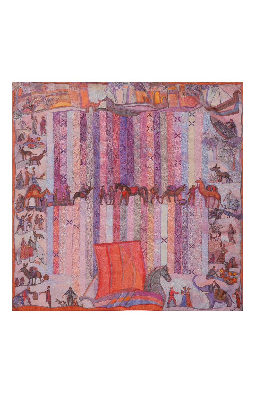 Шелковый платок хождение за три моря GOURJI, арт. T24TSEA7R/1, фото 4