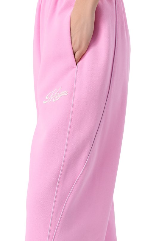 Хлопковые брюки MSGM 4041MDP76/267126 Розовый  4041MDP76/267126 Фото 5