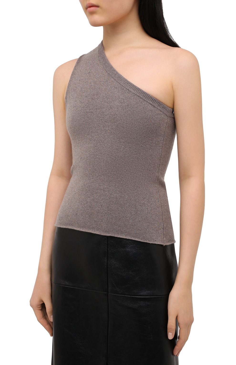 Кашемировый топ EXTREME CASHMERE коричневого цвета по цене 18550 руб., арт. 108/ASYMETRIC, фото 3 Кашемировый топ EXTREME CASHMERE, арт. 108/ASYMETRIC, фото 3