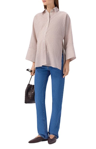 Женская рубашка изо льна и хлопка PIETRO BRUNELLI, арт. CA2514/LI0028