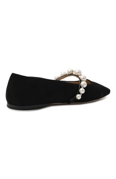 Женские замшевые балетки ade JIMMY CHOO черного цвета, арт. ADE FLAT/SZR | Фото 5 (Материал внутренний: Натуральная кожа; Подошва: Плоская; Материал внешний: Натуральная кожа, Замша; Каблук высота: Низкий)