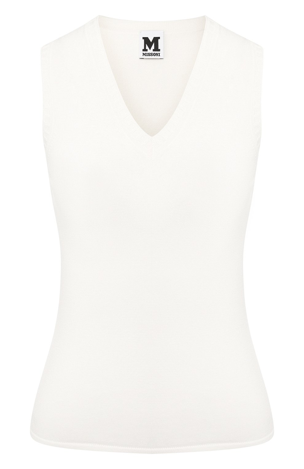 Хлопковый топ M MISSONI белого цвета по цене 16100 руб., арт. 2DN00068/2K000G, фото 1 Хлопковый топ M MISSONI, арт. 2DN00068/2K000G, фото 1