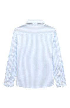 Детская хлопковая рубашка BRUNELLO CUCINELLI голубого цвета, арт. BB681C304B | Фото 2 (Рукава: Длинные; Материал внешний: Хлопок; Драгоценные камни: Проставлено; Материал сплава: Проставлено)