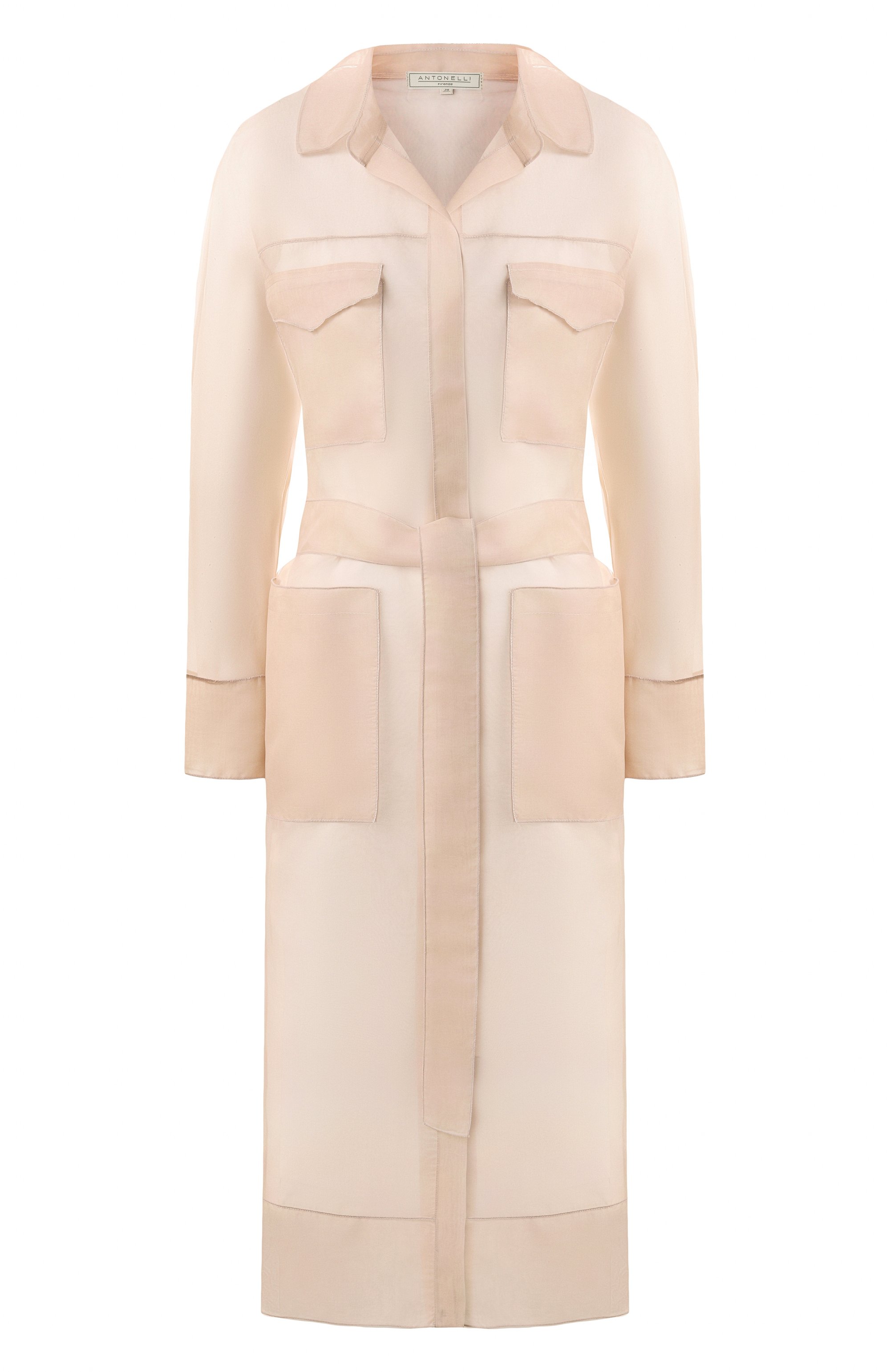 Шелковый плащ ANTONELLI FIRENZE бежевого цвета по цене 86450 руб., арт. J7459N/256, фото 1 Шелковый плащ ANTONELLI FIRENZE, арт. J7459N/256, фото 1