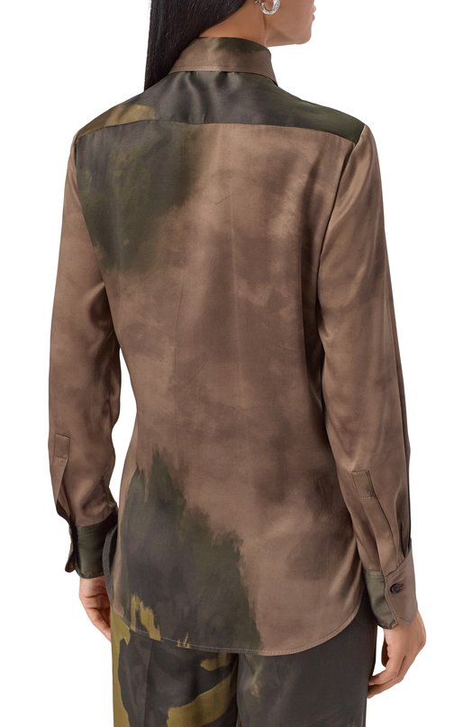 Шелковая блузка Kiton D48407 Коричневый  D48407 Фото 4