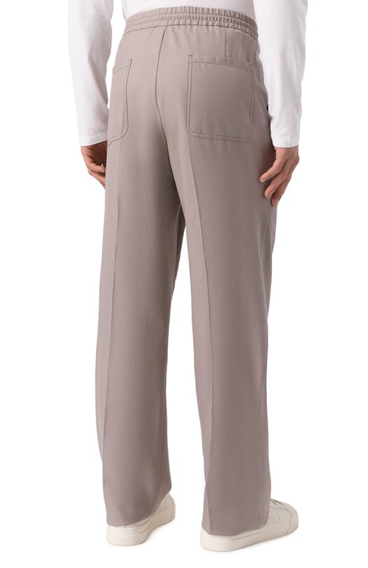 Брюки из хлопка и шелка MVST 25E/X1P/0/B041/0207 Бежевый  25E/X1P/0/B041/0207 Фото 4