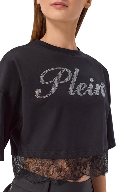 Хлопковая футболка с отделкой стразами PHILIPP PLEIN, арт. SAFC WTK3890 PJY002N, фото 5