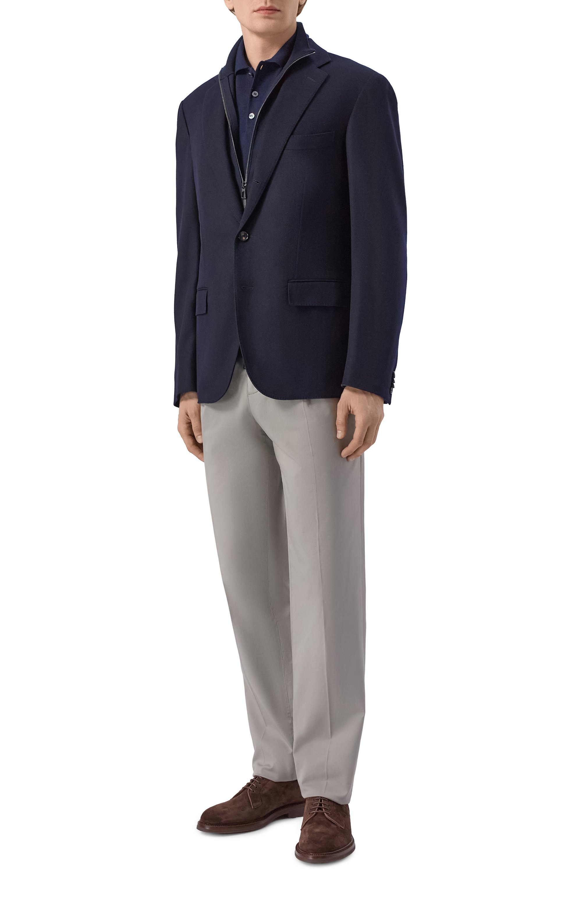 Кашемировый пиджак LORO PIANA темно-синего цвета по цене 799500 руб., арт. FAM8684, фото 2 Кашемировый пиджак LORO PIANA, арт. FAM8684, фото 2