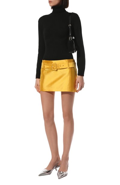 Юбка из шерсти и шелка PRADA желтого цвета по цене 155000 руб., арт. P108UH-BH7-F065Y-221, фото 2 Юбка из шерсти и шелка PRADA, арт. P108UH-BH7-F065Y-221, фото 2