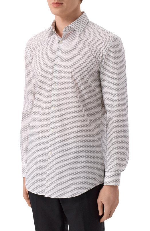 Хлопковая рубашка HUGO 50555318 Белый  50555318 Фото 3