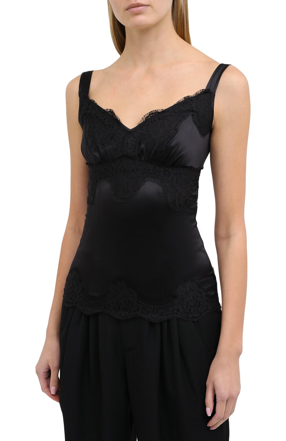 Топ из шелка и хлопка DOLCE & GABBANA, арт. F7W01T/FURAG, фото 3