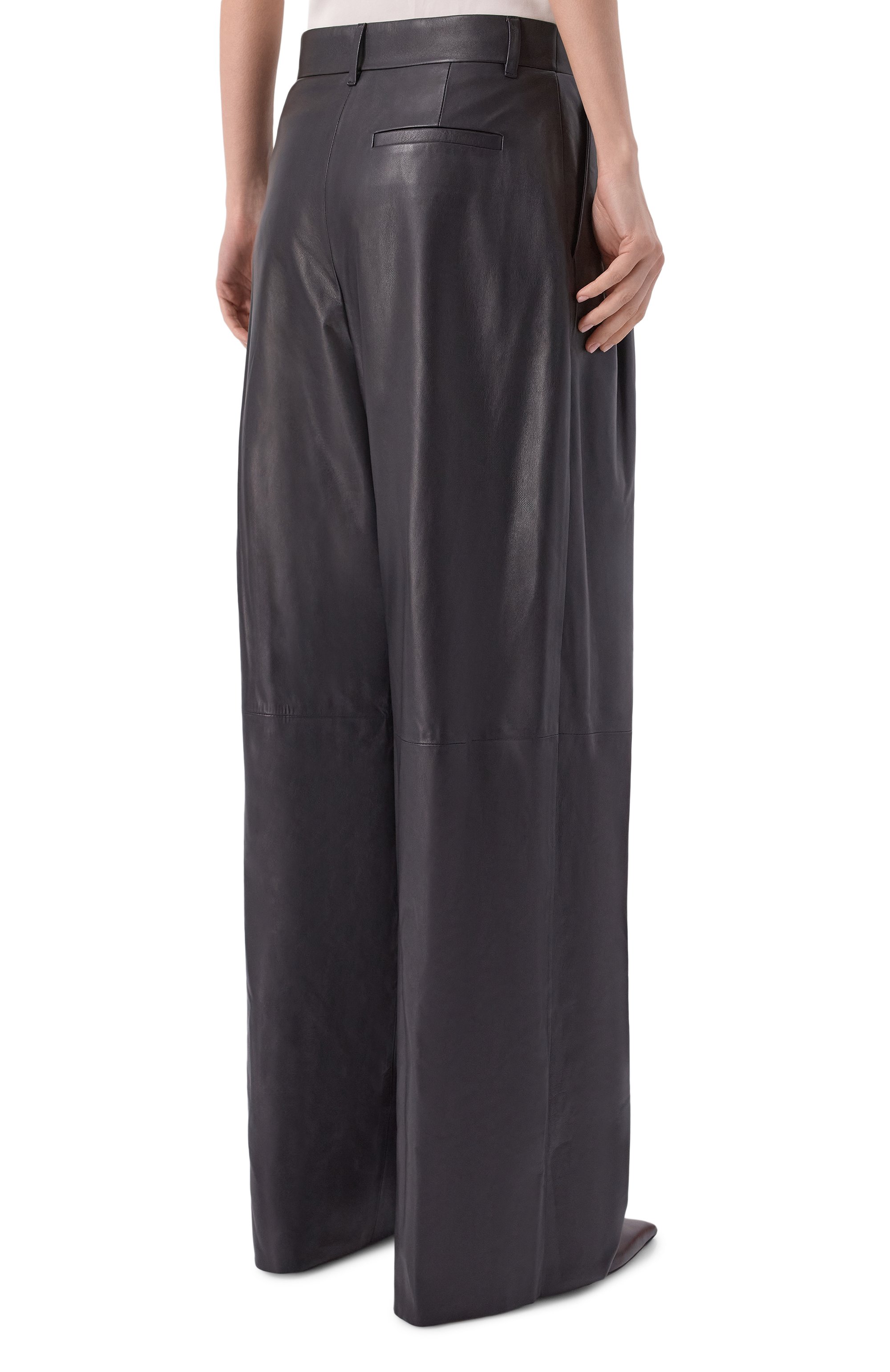 Кожаные брюки GIORGIO ARMANI темно-синего цвета по цене 644500 руб., арт. GW004209/AF29330, фото 4 Кожаные брюки GIORGIO ARMANI, арт. GW004209/AF29330, фото 4