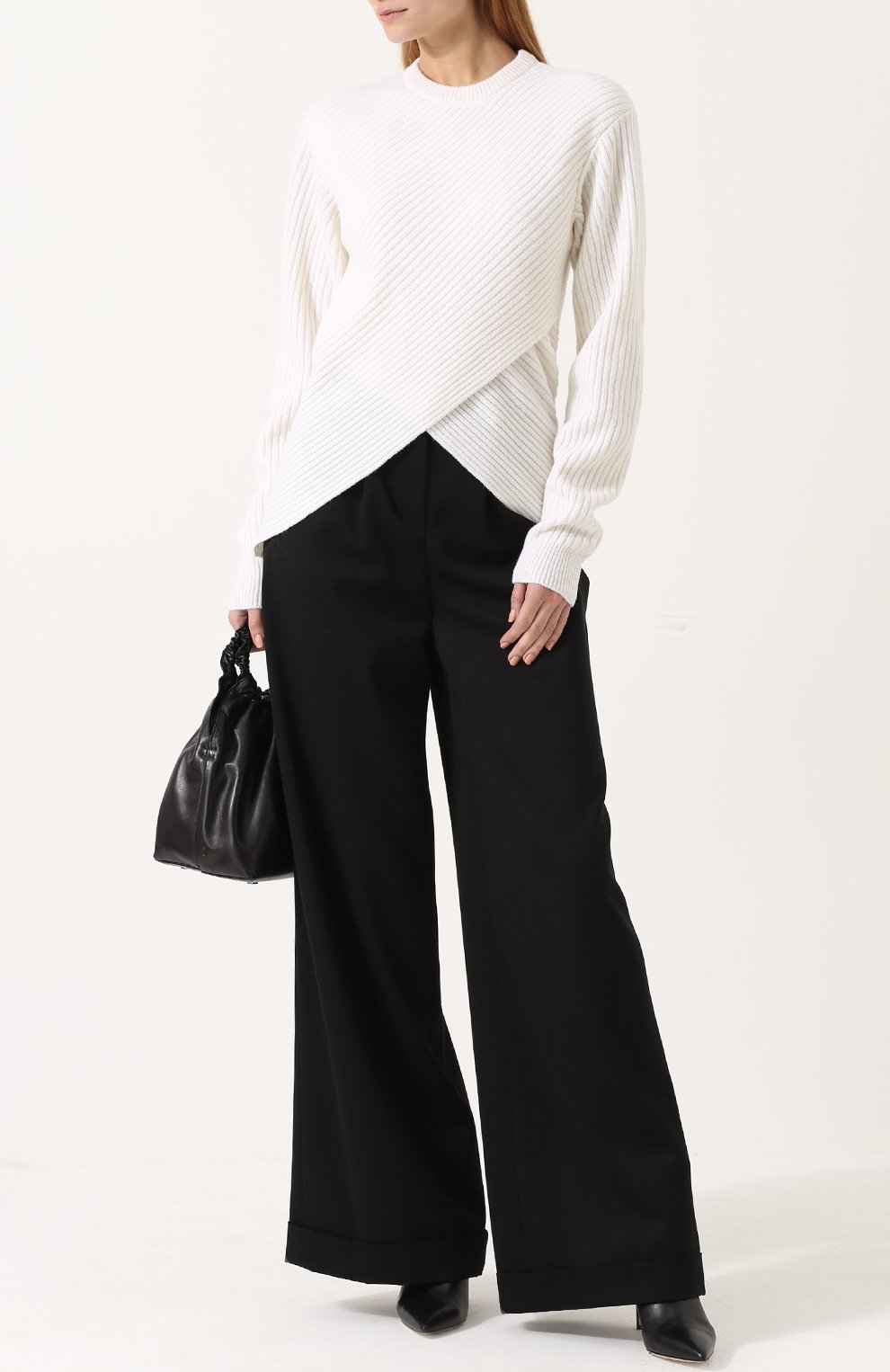 Шерстяные широкие брюки с защипами MUGLER, арт. PANTP202147B, фото 2