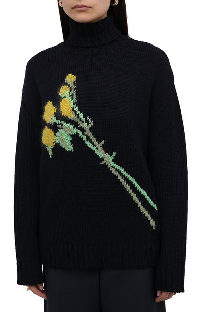 Шерстяной свитер BERNADETTE темно-синего цвета по цене 88400 руб., арт. PS22-KNIT-PULL-S0F-MER-1, фото 3 Шерстяной свитер BERNADETTE, арт. PS22-KNIT-PULL-S0F-MER-1, фото 3