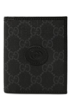 Мужской футляр для кредитных карт GUCCI черного цвета, арт. 746302/92TCF | Фото 1 (Материал сплава: Проставлено; Нос: Не проставлено; Материал: Синтетический материал)
