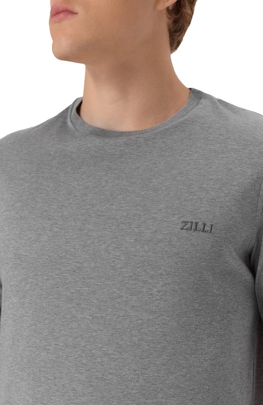 Хлопковая футболка Zilli TSR02AM0100VZL000 Серый  TSR02AM0100VZL000 Фото 5