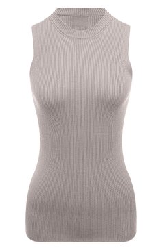 Женский шерстяной топ RICK OWENS светло-серого цвета, арт. RP02D3635/RIBM | Фото 1 (Длина (для топов): Стандартные; Материал внешний: Шерсть; Материал сплава: Проставлено; Драгоценные камни: Проставлено; Стили: Минимализм; Рукава: Без рукавов)