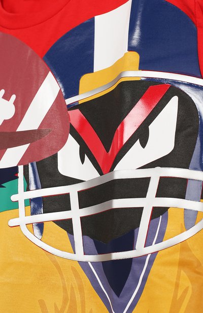 Хлопковая футболка с принтом FENDI, арт. JMI164/7AJ/10A-12A, фото 3