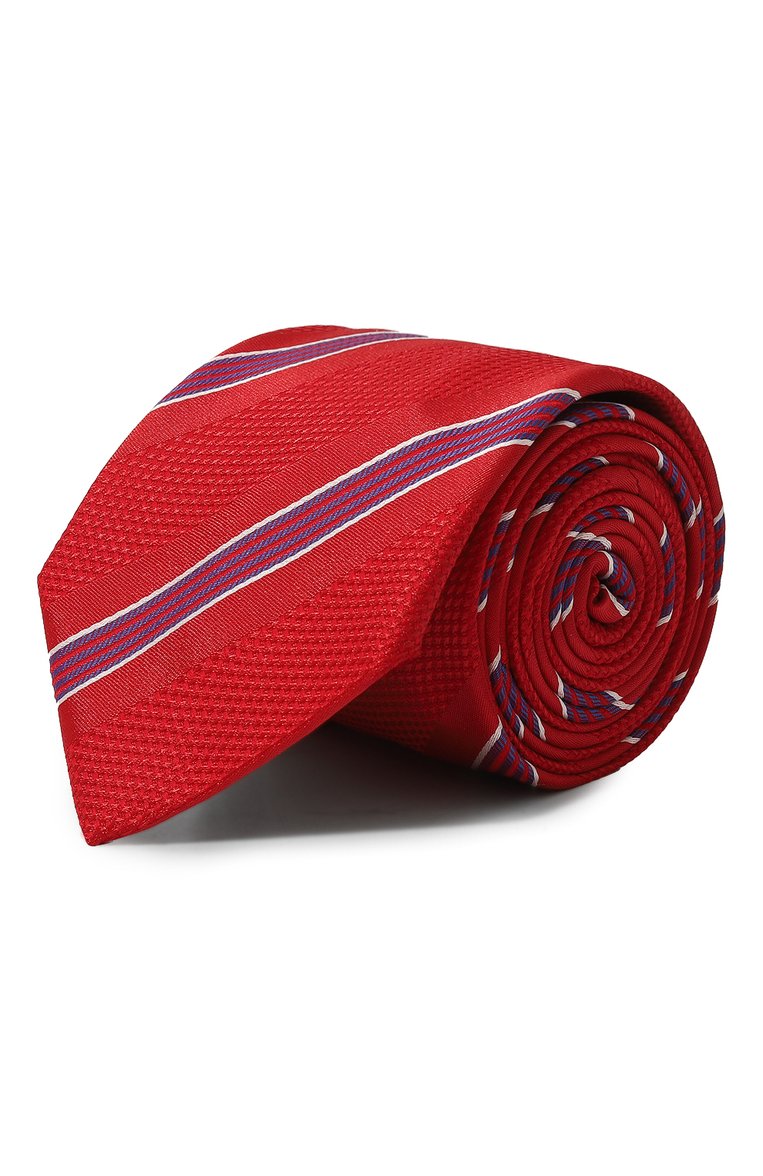 Мужской шелковый галстук BROUBACK красного цвета, арт. TIE 8CM/SS24 | Фото 1 (Материал: Текстиль, Шелк; Нос: Не проставлено; Материал сплава: Проставлено; Принт: С принтом)