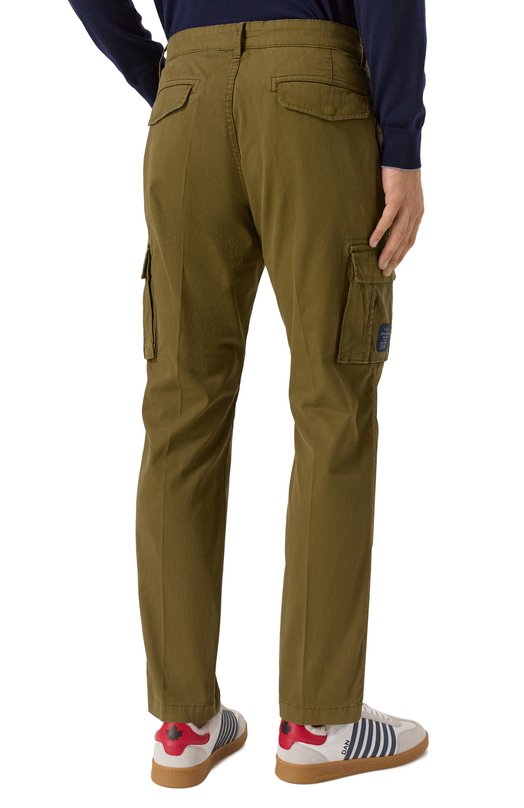 Хлопковые брюки-карго Aeronautica Militare PA1329UCT02443 Хаки  PA1329UCT02443 Фото 4