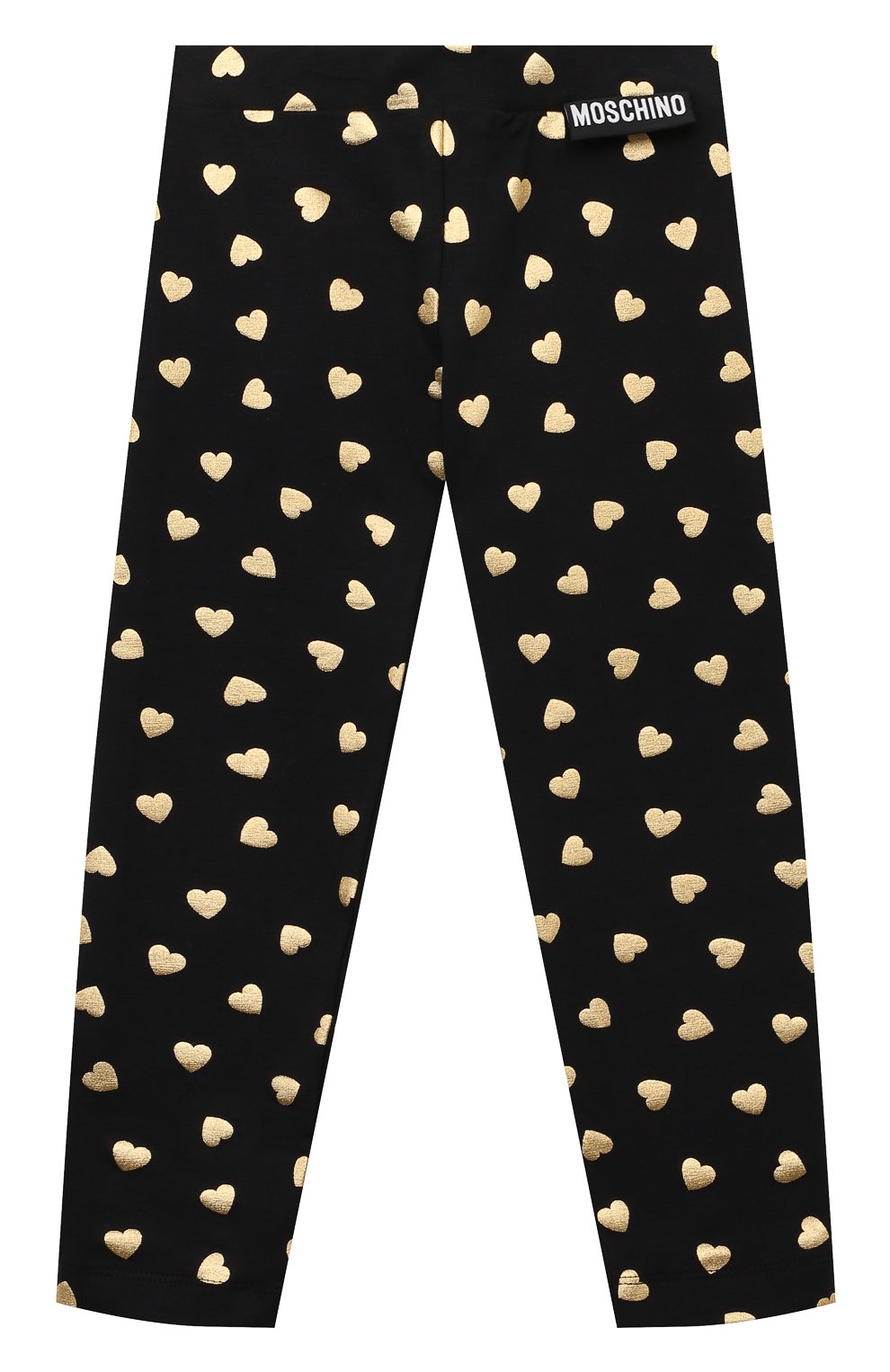 Хлопковые легинсы MOSCHINO черного цвета по цене 7680 руб., арт. HDP066/LBB3E/4-8, фото 1 Хлопковые легинсы MOSCHINO, арт. HDP066/LBB3E/4-8, фото 1