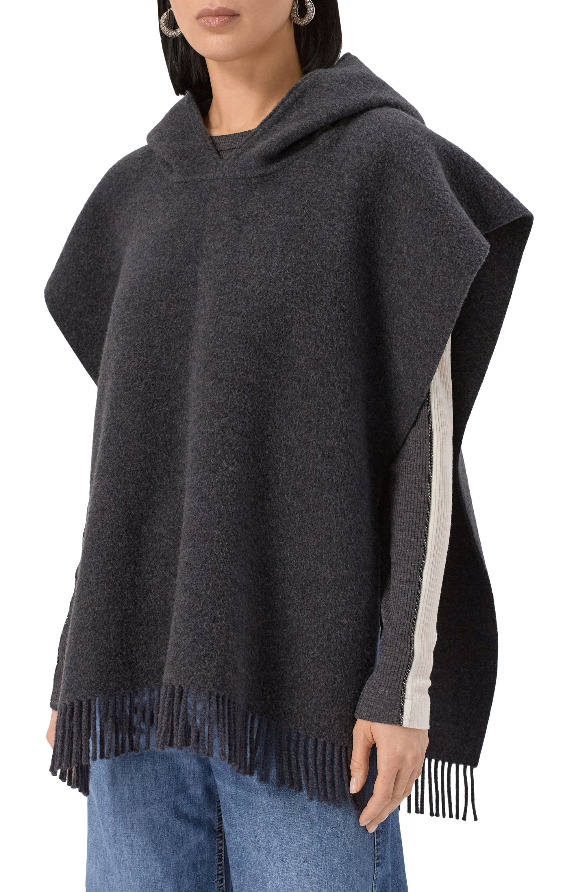 Пончо из шерсти и кашемира BRUNELLO CUCINELLI, арт. MSCDAGP44, фото 3