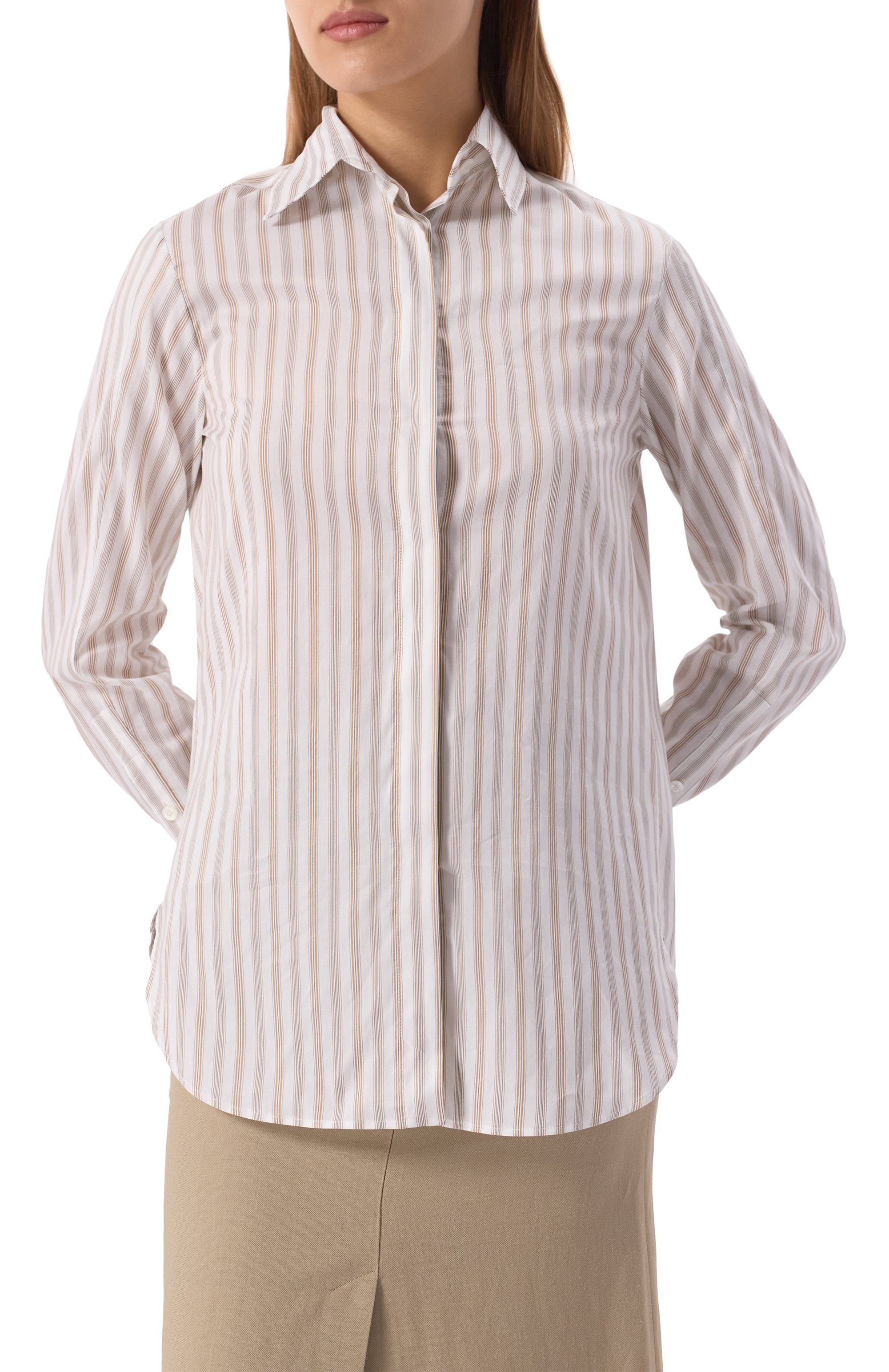 Рубашка из хлопка и шелка KITON, арт. D55442K0986E01, фото 3