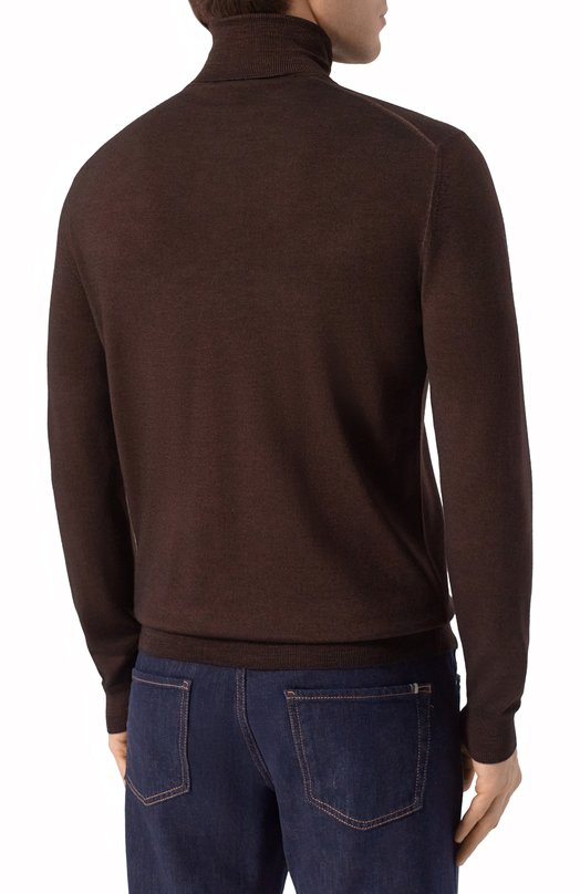 Шерстяная водолазка Andrea Campagna M5625-6301 Коричневый  M5625-6301 Фото 4